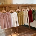 thumbnail image 3 of Blusa de primavera para niños, camisa básica con dobladillo con volantes y cuello de muñeca para niñas, camiseta de manga larga, ropa para niños con capa interior de moda, 3 of 6