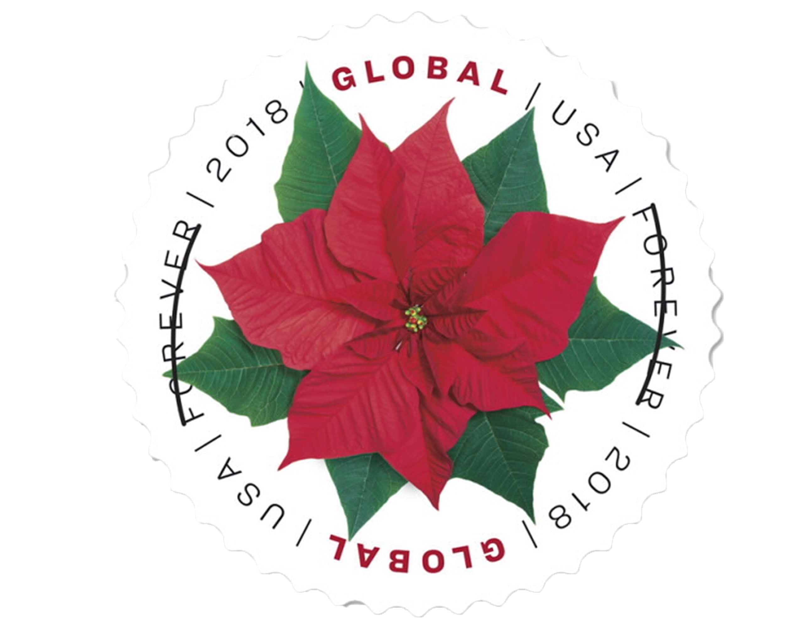 USPS Global Forever Stamp Evergreen Wreath - Sheet of 10