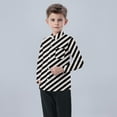 thumbnail image 5 of Oxford Dress Shirts for Boys Striped Long Sleeve Collared Button Up Shirt with Chest Pocket School Uniform (2-3 Years, Black 02), 5 of 7