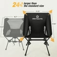 thumbnail image 4 of WARMOUNTS Portable Camping Chair, 400LBS Folding Backpacking Chair with Side Pocket & Carrying Bag, Ultralight Compact Beach Chair for Picnics Hiking Fishing, Black, 4 of 12