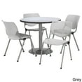 thumbnail image 3 of KFI Studios Mode Round 3.5' Dining Table Set, Light Grey, 4 Graphite Nebula KOOL Chairs, 3 of 5