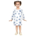 thumbnail image 2 of Girls' long-sleeved dress Snowflake Blue Girls' A-line dress with ribbed cuffs Soft and comfortable, 2 of 6