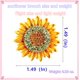 thumbnail image 3 of Broche de girasol para mujer, broches de flores de sol elegantes hechos a mano retro con diamantes de imitación de cristal de color (1 unidad), 3 of 4
