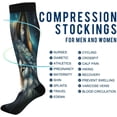 thumbnail image 4 of Coolnut Fierce Wolf Compression Socks Women Men Knee High Stockings for Sports, Running, Travel 1Pair Gift, 4 of 7