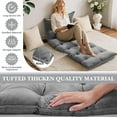 thumbnail image 3 of Bench Cushion for Indoor Furniture 40x20 in Velvet Thicken Indoor Window Seat Cushion, Piano Sofa, Entryway Storage, Bay Window Tufted Patio Porch Swing Bench Pad Memory Foam(Gray), 3 of 12