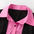 thumbnail image 3 of Work Shirt Elegant Formal Office Short Sleeve Women Secretary Blouses-black&pink, 3 of 5
