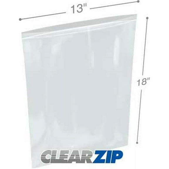 International Plastics CZ41318 13 x 18 in. ClearZip Lock Bags, 0.004 Gauge - Case of 500