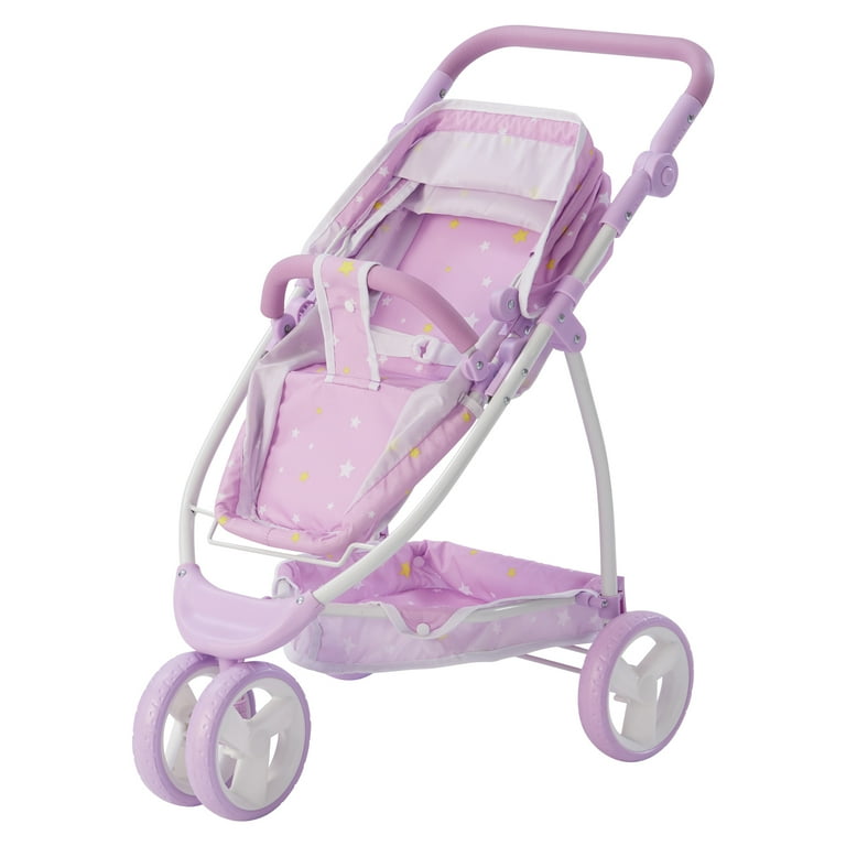 Olivia s Little World Twinkle Stars Princess 2 in 1 Baby Doll Stroller Purple