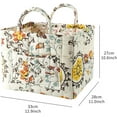 thumbnail image 2 of Fabric Storage Basket, Boho Fabric Storage Basket Foldable, Floral Quilted Baskets for Laundry Large with Handles Front Pocket, for Clothes Toys Sundries, 2 of 7