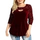 thumbnail image 3 of Camiseta de manga larga con cuello redondo y abertura digital de ocho tallas, top de punto con costura de lentejuelas ajustado para mujer, 3 of 6