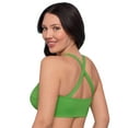 thumbnail image 4 of Women's S3 Sculpting Ribbed Scoop-Neck Crossback Bralette Swimsuit Top - Serpentine Green, 4 of 4