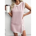thumbnail image 2 of AURA Womens Two Piece Casual Set Color Block T Shirt and Cropped Pants Summer Comfortable Outfit, 2 of 6