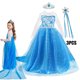 thumbnail image 3 of Disfraz de Elsa de la reina de las nieves para niña, Vestido de princesa de Disney para fiesta de carnaval, Vestido de Frozen, tren largo para niña de 2 a 10 años, Vestido de fiesta de cumpleaños, 3 of 5