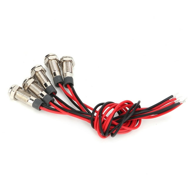 Lamp,Light Warning Lamp,Warning Indicator Warning Light,5 Pcs IP66 6mm LED Water-Proof Metal Warning Light,High-bright LED Lamp With Wire 1NO,waterproof, Dustproof And