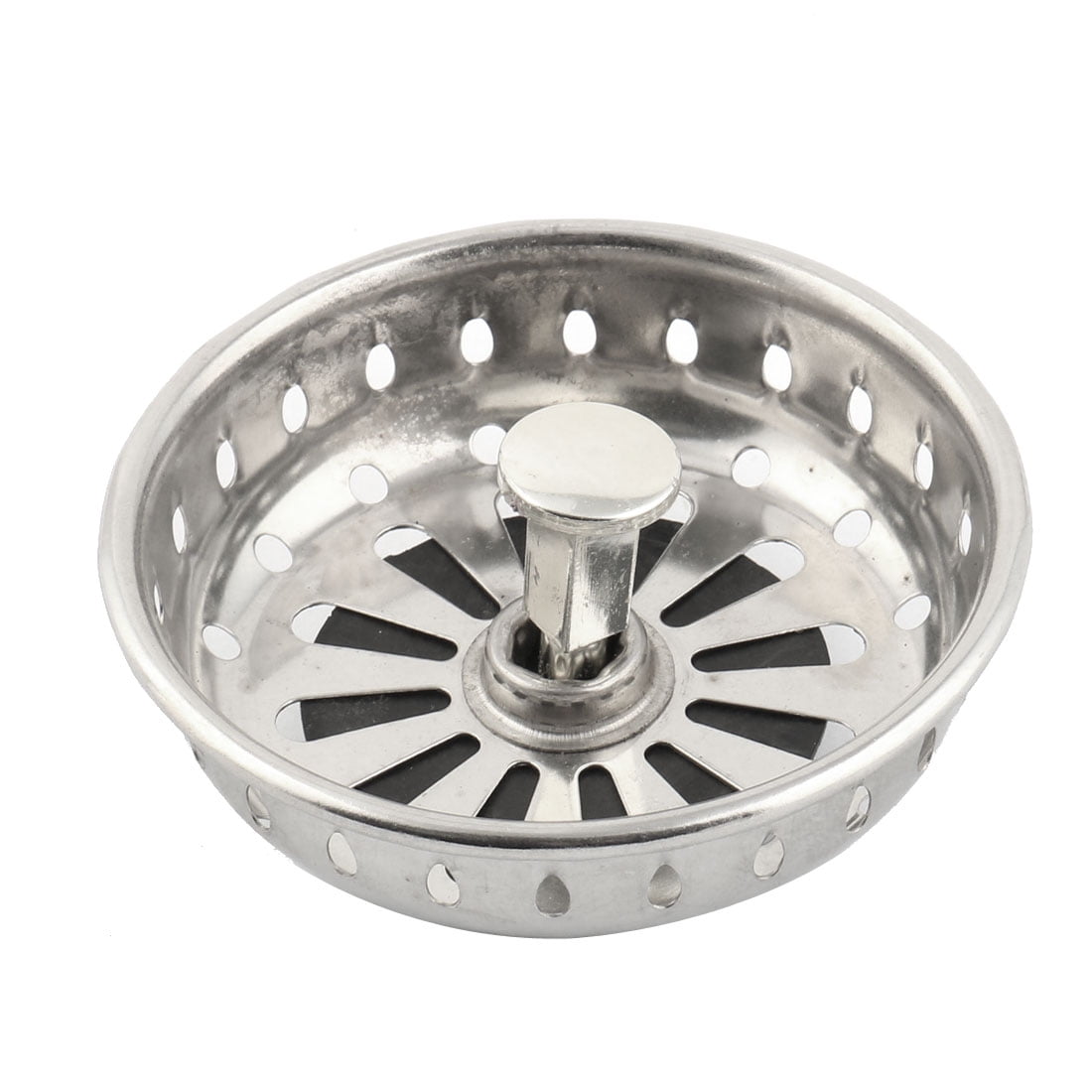 Kitchen Stainless Steel Basin Drain Plug Sink Strainer Silver Tone