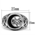thumbnail image 2 of Luxe Jewelry Designs Men's Stainless Steel Moon and Star Ring with Clear Crystals - Size 13 (Pack of, 2 of 4