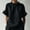 Black, variant on Women's Casual Ruffle Neck Short Sleeve Top – Loose Fit Summer Loungewear Solid Color Blouse for Spring & Summer White,XXXL