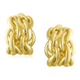 thumbnail image 3 of Bling Jewelry Womens Twisted Cable Chain Clip-On Earrings for Non-Pierced Ears Rose GoldSilver Plated, 3 of 5