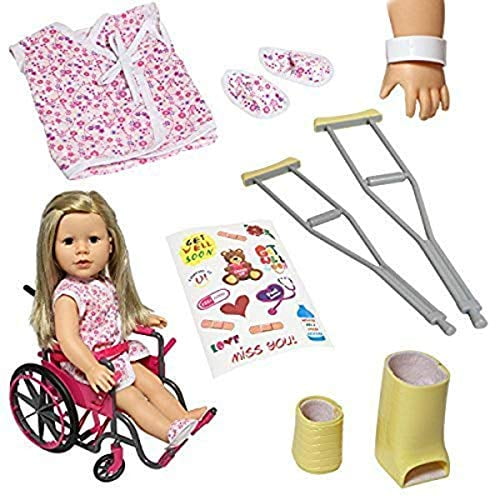 Doll Wheelchair Set With Accessories For 18 Inch Dolls Like American