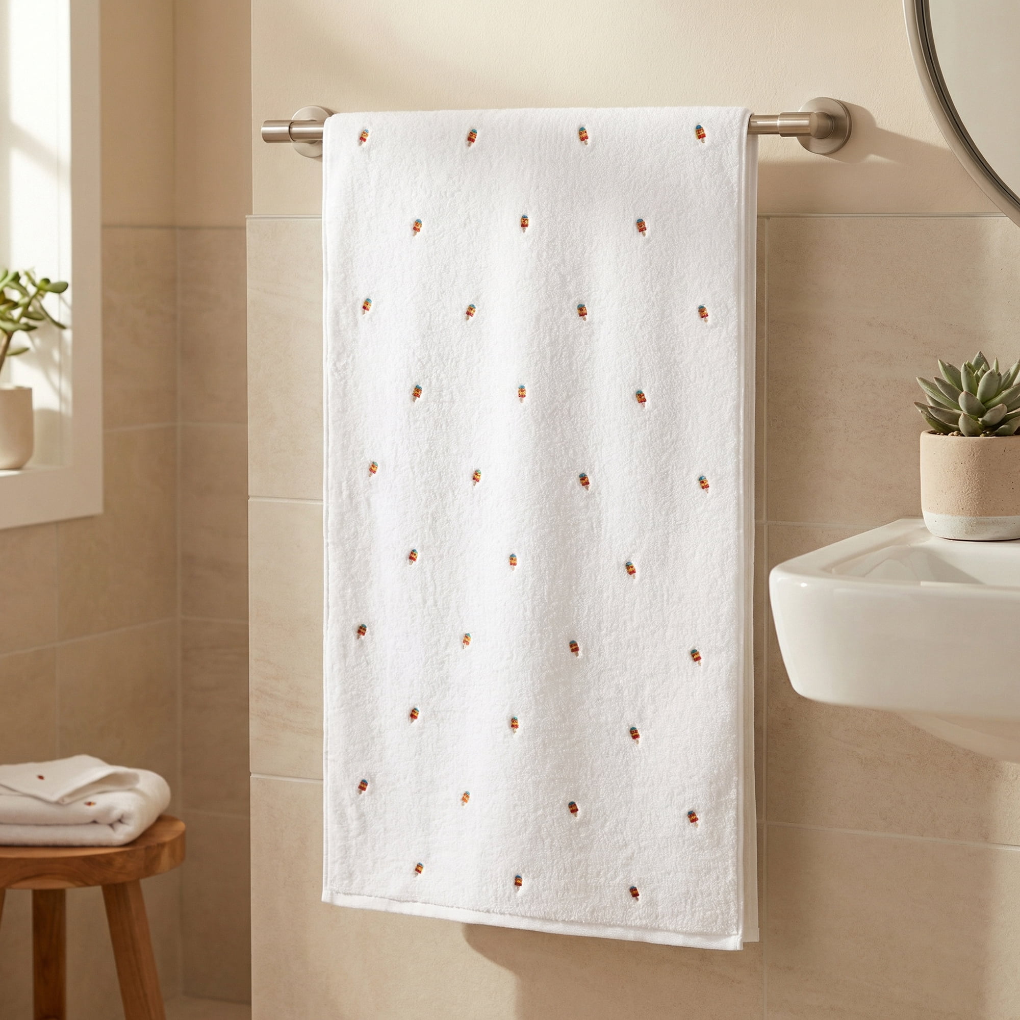 Unique Bargains Soft Absorbent Bath Towel 2 Pack White 55"x28"