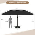 thumbnail image 3 of Gymax 15FT Outdoor Double-Sided Twin Patio Umbrella Sun Shade Crank Market Base Black, 3 of 8