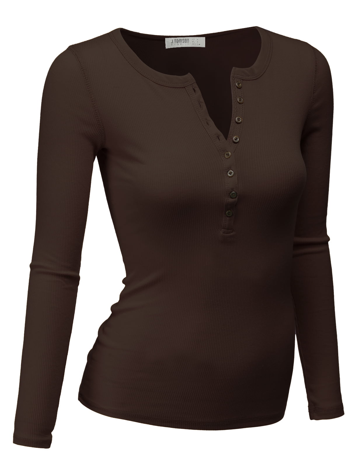 Women s Women Long Sleeve Round Neck Plus Size Henley T