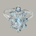 thumbnail image 5 of LBG British Made 18k White Gold Natural Aquamarine Womens Anniversary Ring - 33 size options - Size 6.75, 5 of 6