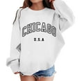 thumbnail image 2 of Chicago Sweatshirts for Girls Kids Long Sleeve Crewneck Cute Casual Graphic Sweatshirt Pullover Tops, 2 of 7