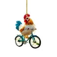 thumbnail image 3 of 6 Pack Funny Chicken Ornaments, Crazy Hen Hanging Pendant, 3.1 inch, 2D Acrylic Flat Charms, Humorous Farm Animal Decoration for Christmas Tree, Gift for Chicken Lady, Car Decor, Multicolor, Acrylic, 3 of 9