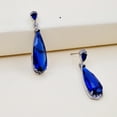 thumbnail image 5 of Eosunjian 1 Pair Women Earrings Waterdrop Shape Shiny Rhinestone Anti-allergy Lightweight Ear Decoration Jewelry Prom Cocktail Party Hanging Earrings Dangle Earrings Blue, 5 of 12