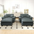 thumbnail image 2 of Lunale Oversized Lounge Chair & Ottoman Set - 48" Cloud Corduroy Accent Armchair for Modern Living/Bedroom, Gray Corduroy, 2 of 9