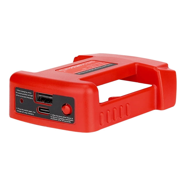 USB Power Bank r Adapter for Mi*lwau*kee 18V Li-ion Battery Rack Holder USB Type-C Output Fast Charging Interface