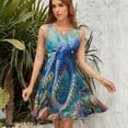 thumbnail image 7 of Colorful Octopus Under The Sea Dress Fashion Beach Long Dresses Female Party Printed Sundress, 7 of 7