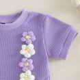 thumbnail image 7 of TOWED22 Toddler Girl 2 Piece Clothes Sets Round Neck Top Tshirt + Loose Shorts Sweet Summer Clothing Outfits for Infant Baby(Purple,6-12 M), 7 of 7
