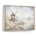 thumbnail image 2 of Designart "Nostalgic Winter Windmill Retreat" Architecture Framed Wall Art - Industrial White Wind Turbines Entryway Framed Wall Art Print, 2 of 6