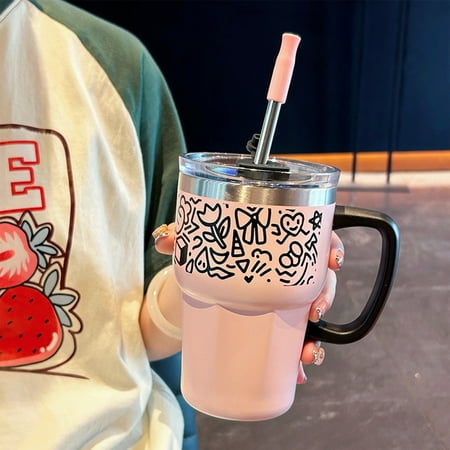 

Gelren Reduced Bottle Insulation Cup Large Capacity 2024 New Men And Women High Value Coffee Cup Simple Portable Water Cup With Handle