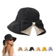 thumbnail image 3 of Women's Bowknot Wide Brim Sun Hat – Foldable,360° Protection UV Protection Breathable Summer Travel Beach Hat, 3 of 3