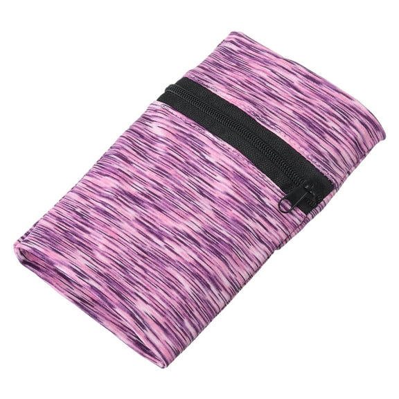 Uxcell 6"x 4" Wrist Pouch Wrist Wallet Sports Wristband Wallet with Zipper Pocket Purple