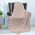 thumbnail image 4 of Vintage Soft Flannel Fleece Throw Blanket, Simplistic Floral Pattern with Jacobean Inspired Branches Motif, Cozy Plush for Indoor and Outdoor Use, 50" x 60", Eggshell and Vermilion, by Ambesonne, 4 of 5