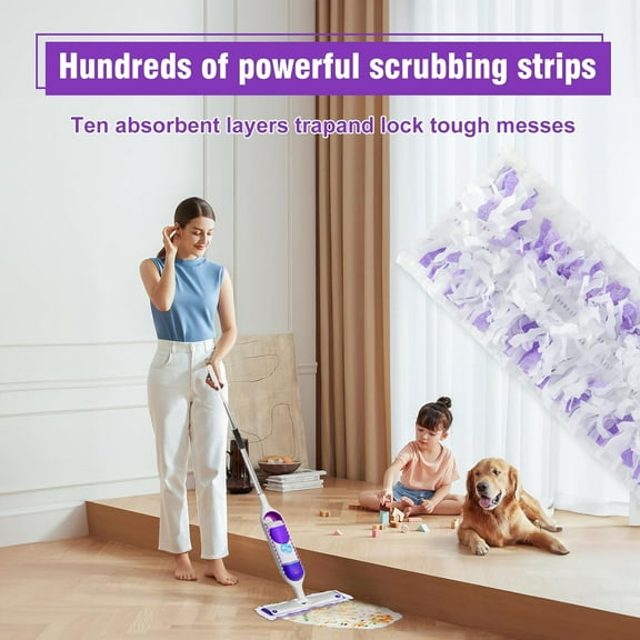 36-Pack Disposable Power Mop Refills for  Multi-Surface Cleaning - Spray Mopping Pads for Wood & Tile Floors