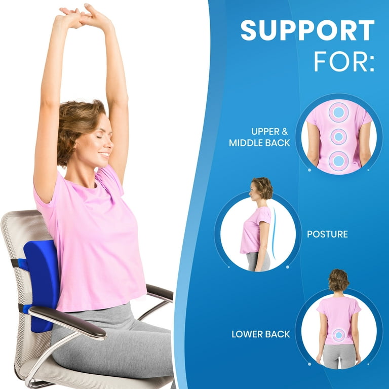 Everlasting Comfort Lumbar Support Pillow for Office Chair Back