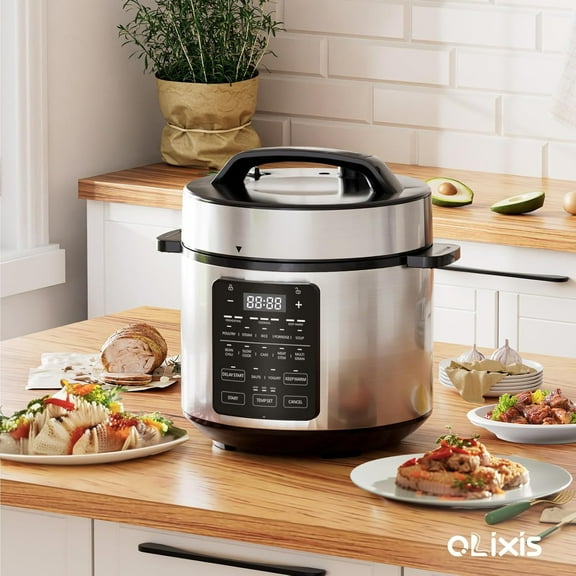 Electric Pressure Cooker 6 Quart Stainless Steel Multi-Cooker with 12-in-1 Functions for Rice, Steamer, Yogurt Maker, Slow Cook, Meat Stew, Cake, Porridge, Multigrain