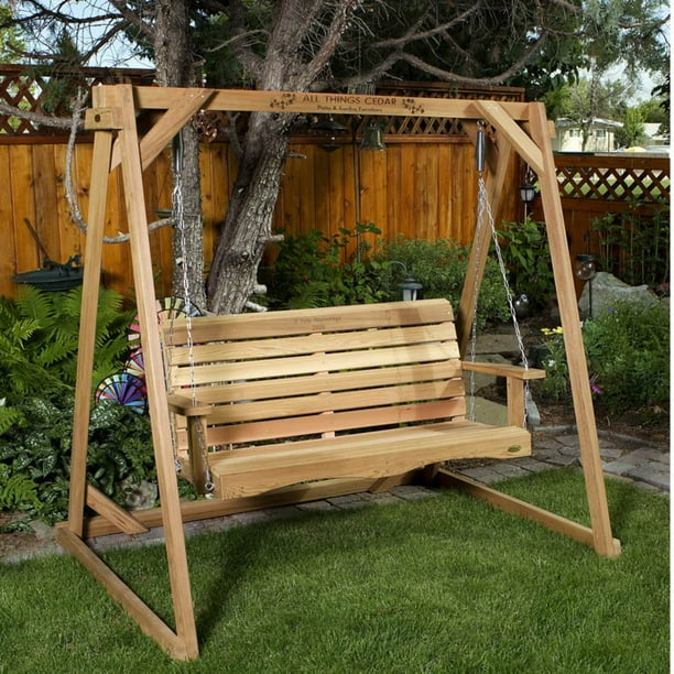 All Things Cedar Swing with AFrame Set Western Red Cedar Walmart