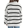 thumbnail image 7 of Qetyuw Crochet Knit Sweater for Women Striped Long Sleeve Turtleneck Pullover Jumpers Oversized Chunky Casual Sweaters, 7 of 7