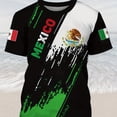 thumbnail image 4 of Camiseta con estampado de águila para hombre: cómoda, moderna y duradera, camiseta informal para todas las estaciones, diseño de moda, ropa de hombre de gran tamaño con la bandera de México, 4 of 5