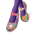 thumbnail image 6 of Hot Chocolate Design Women's Platform Shoes – Crochet Mary Jane, Buckle Closure, Floral Crochet Accessories, 2.2" Platform Heel, Rubber Sole, Cushioned Insole, Size 10, 6 of 8