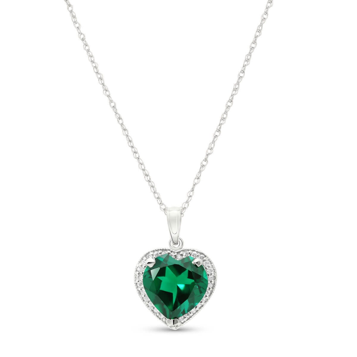 Galaxy Gold 14K Solid Gold 2.89 Carat Natural Diamond Pendant Necklace for Women - White Gold Fine Jewelry