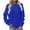 Blue, variant on Homenesgenics Womens Tops Long Sleeve Fall Clothes Women Long Sleeves Casual Shirts Color Round Neck Sweatshirt CrewNeck Pullover Tunic Tops Blue S