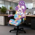 thumbnail image 5 of Whosucclay Purple Rabbit Egg Print Gaming Chair Covers with Armrest Covers Office Computer Game Chair Slipcovers Universal Chairs Cover for Reclining Racing Gaming Chairs Easter Decor, 5 of 8