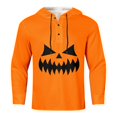 thumbnail image 4 of Chemise Décontractée Imprimée Halloween pour Hommes Col Rond Boutonnée Design Taches de Sang Manches Longues Grande Taille Haut Confortable Élégant, 4 of 5